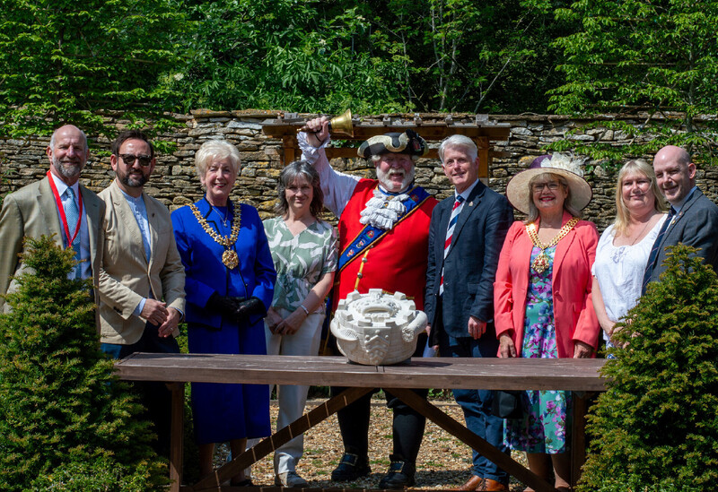 Debs Harrison with Gloucester Town Crier at Highgrove